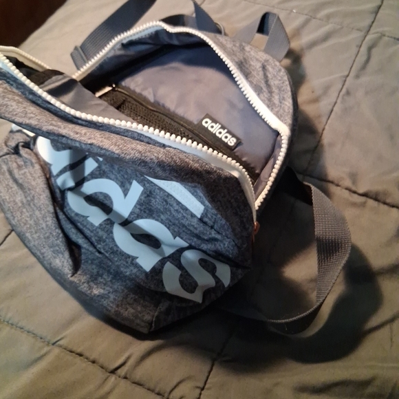 Adidas Heather Gray Backpack with White Accents - Picture 5 of 7